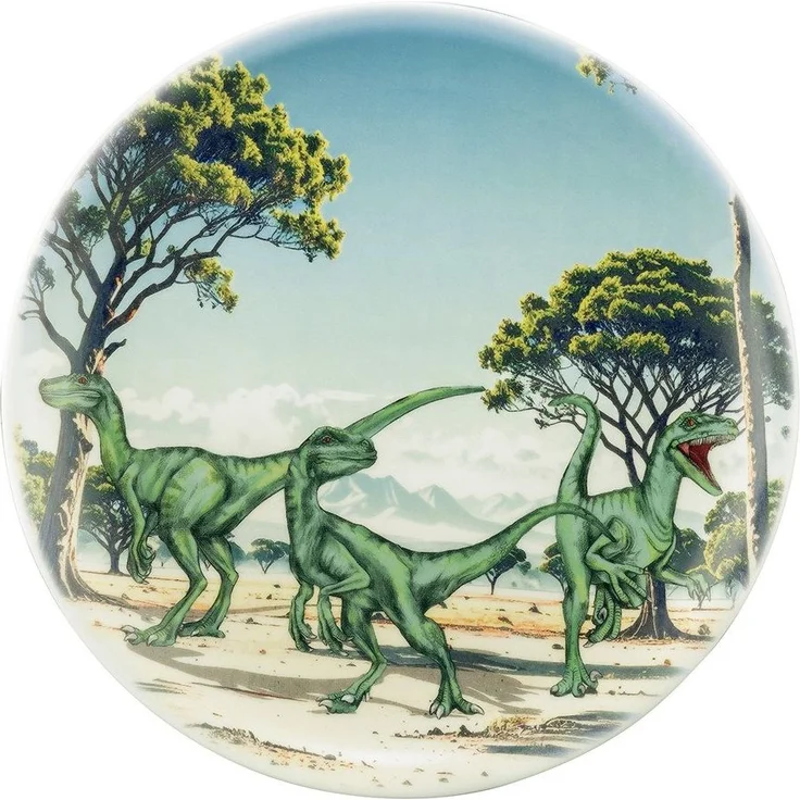 Seltmann Weiden Speiseteller Teller rund 25,5 cm, (1 St), Speiseteller mit Dino - Design – Bild 4