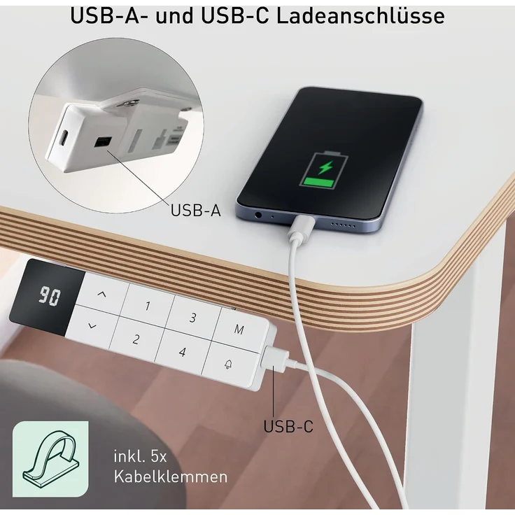 Leitz Ergo Schreibtisch 140x80 cm elekt. höhenverstellbar Erinnerungsf – Bild 5
