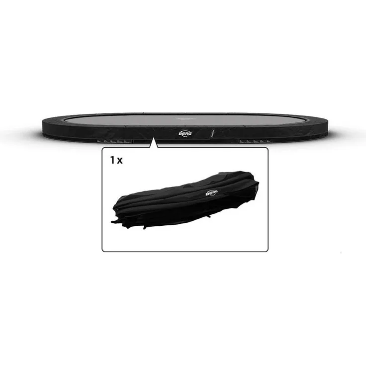 BERG Ersatzteil Schutzrand 520 cm oval schwarz - Grand Champion InGround Federabdeckung für Trampolin