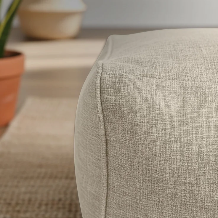 Green Bean® Indoor Sitzhocker Pouf 70x33x28cm EPS-Perlen Füllung -Home Linen Kuschelig Weich Waschbar - Drinnen Bodenkissen Liegekissen Sitzkissen Sitzhocker Sessel Kinder Erwachsene Stoff Sand – Bild 4