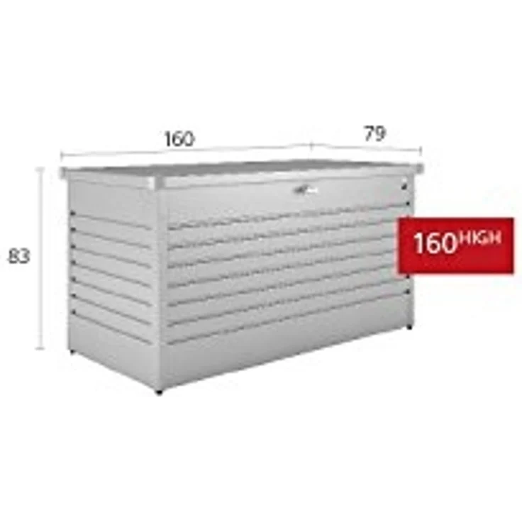 Biohort Freizeitbox, 160: 160 x 79 x 83 (b x t x h) cm, quarzgrau-metallic – Bild 3