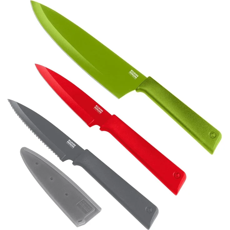 Kuhn Rikon Colori Culinary Messer-Set 3-tlg. Grau / Rot / Grün