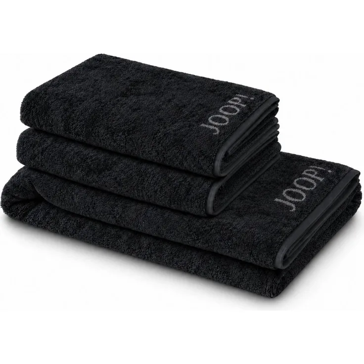 JOOP! Handtuch Duschtuch Set 3-teilig 1600-90 Classic schwarz anthra.