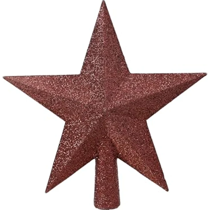 Kaemingk Christbaumspitze, Christbaumspitze Stern mit Glitzer 19cm Kunststoff - Kastanienbraun – Bild 1