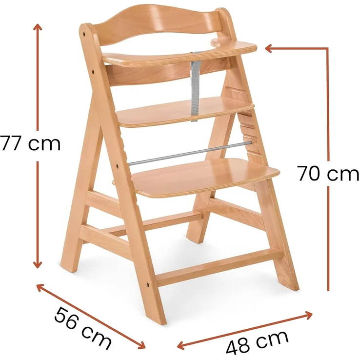Hauck 'Alpha+' Treppenhochstuhl, natur, ab 6 Monaten, mitwachsend, höhenverstellbar, bis 90 kg belastbar – Bild 3