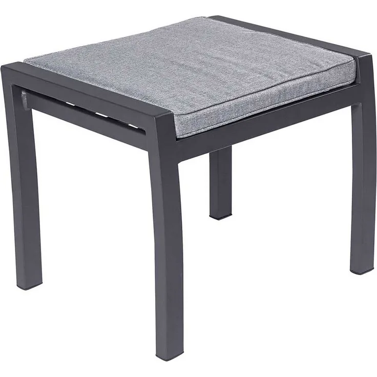 Gartenhocker Bondino Black, Aluminium, Grau, Schwarz, 60 x 47 x 45 cm