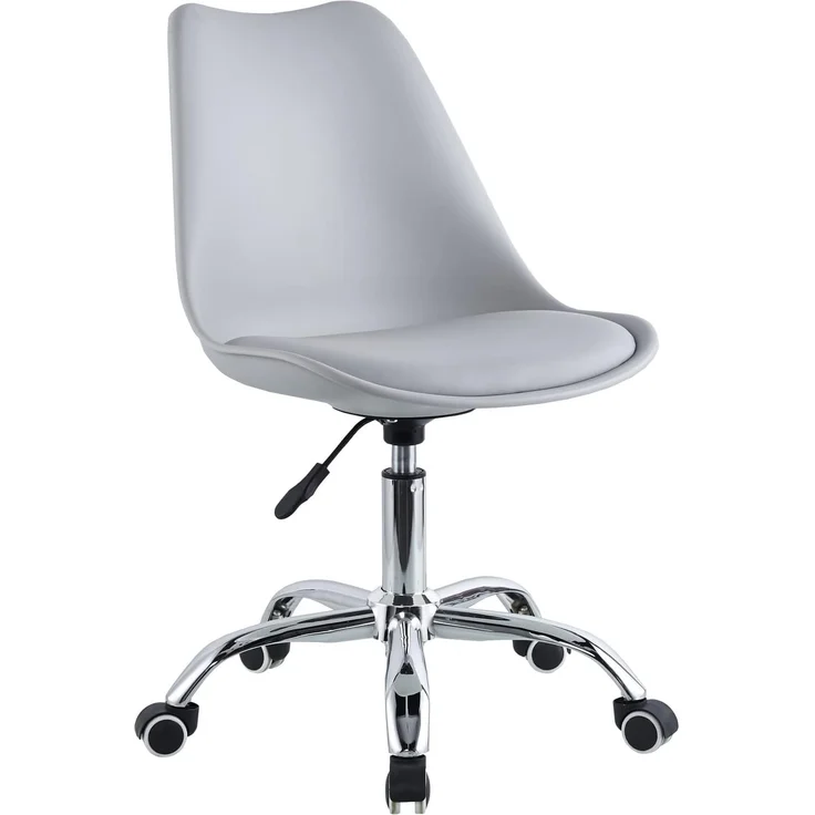 Brigros WeHome Moderner Bürostuhl Jugendzimmer Arbeitszimmer Wartezimmer Bürostuhl mit Sitz aus Kunstleder (Grau) – Bild 1