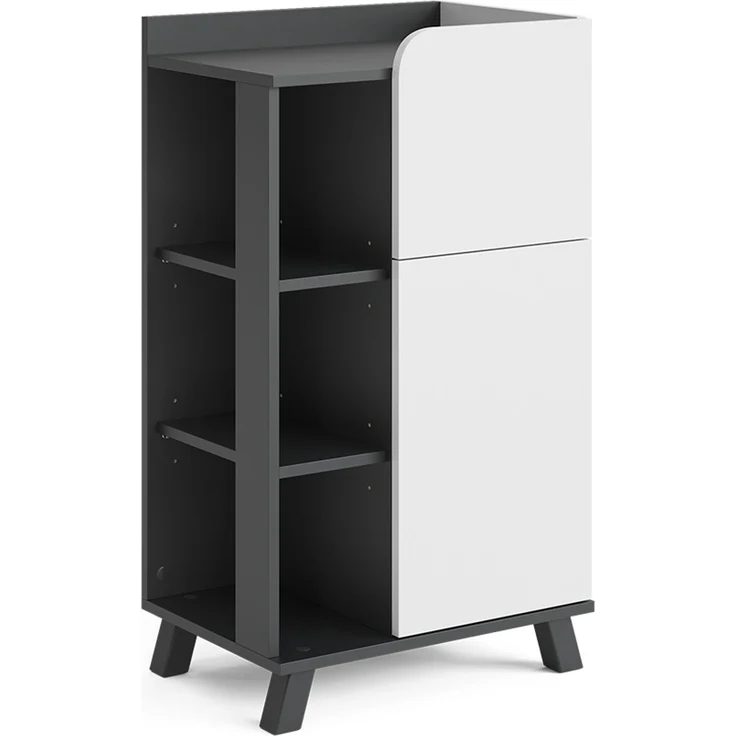 Midischrank Karen Anthrazit/Weiß 50 x 90 cm mit Tür und Schublade Vicco – Bild 1