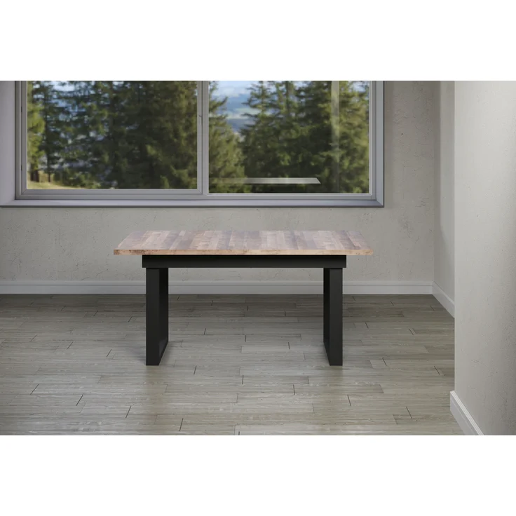trendteam smart living - Universal - Esstisch - Schwarz/Eiche Tabak - ausziehbarer Küchentisch mit Metallfüßen - (BxHxT) 160-200 x 76 x 80 cm - Tisch geeignet für Küche, ESS- oder Wohnzimmer – Bild 10
