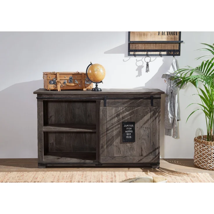 Sideboard Mango 140x45x85 grau lackiert RAILWAY #221 – Bild 5