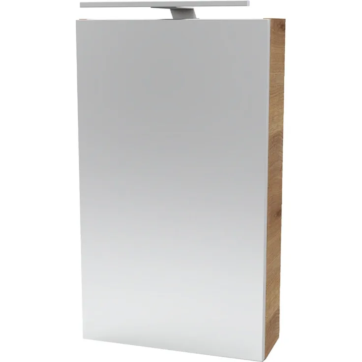 Fackelmann SBC MILANO Gäste-WC Spiegelschrank 40 cm, Braun hell, links