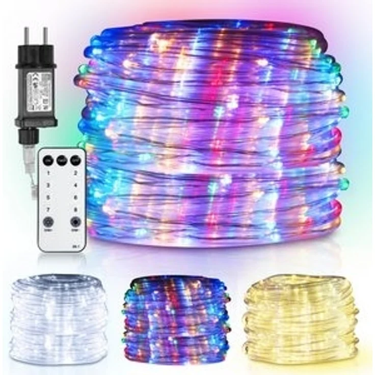 Clanmacy LED-Lichterschlauch LED Lichterschlauch Außen/Innen Lichterkette,mit Timer 8 Leuchtmode – Bild 6