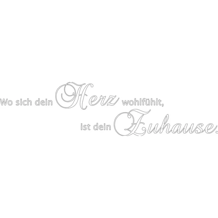 my home Wandspruch Wo sich dein Herz wohlfühlt, ist dein Zuhause (1 St), Wandaufkleber, selbstklebend, rückstandslos abziehbar, Sticker, Spruch