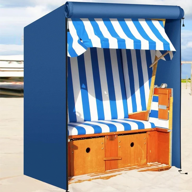 Strandkorbhülle 600D Wasserdicht Blau 600D Oxford-135x105x175 140cm – Bild 6