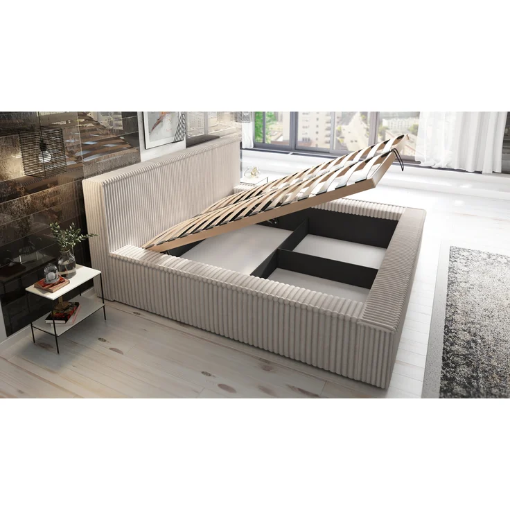 A&J MöbelLand 'Rio' Polsterbett, Beige, 160x200 cm – Bild 4