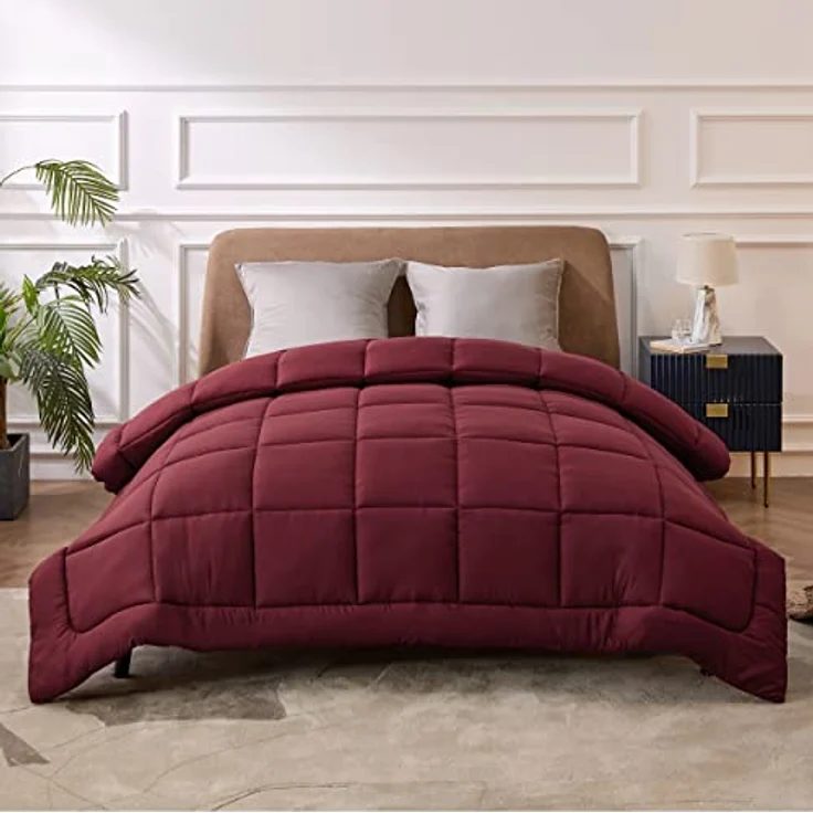 BEDSURE Bettdecke 200x200 Winterdecke 450gsm - Warm Winterdecke 200x200 cm für Winter, Waschbar Dicke Winterbettdecke, Rot – Bild 2