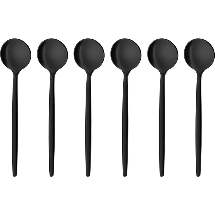 Kaffeelöffel Provence, 6-teilig, schwarz, Edelstahl , 13 cm