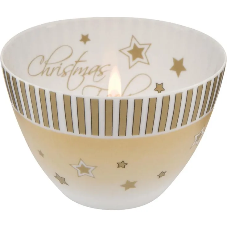 Goebel Weihnachten Christmas Feeling Streifen Teelicht, Tee Licht, Teelichter, Kerzen Halter, Porzellan, Champagne, 7. 5 cm, 66915731