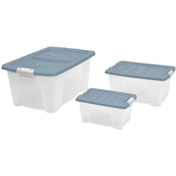 Allzweck-Stapelbox 3er-Set mit Deckel Aufbewahrungsbox Rollenbox Spielzeugkiste – Bild 4
