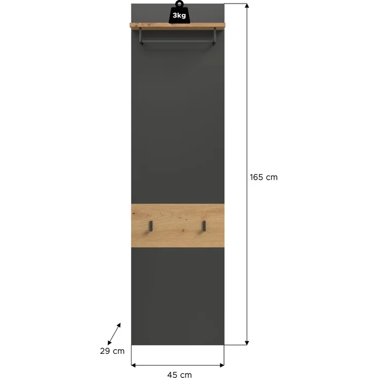 Paneel (B/H/T: 45x165x29 cm) in Artisan Nachbildung – Bild 3