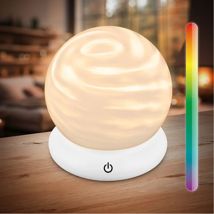 Briloner Leuchten Tischleuchte Tischlampe kabellos Akku USB-C RGB Lichteffekt, LED wechselbar, 2700K - Extra-Warmweiß, RGB - Farbwechsler, 15x16,5 cm, Akku tauschbar, Wohnzimmer, Flur, Schlafzimmer – Bild 1