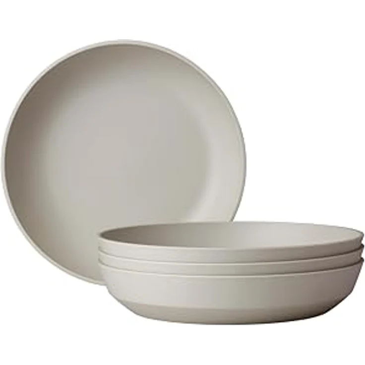 Mepal Silueta Suppenteller, Weiß, 4er Set, Ø 21 cm, spülmaschinen- und mikrowellengeeignet, aus Kunststoff – Bild 1
