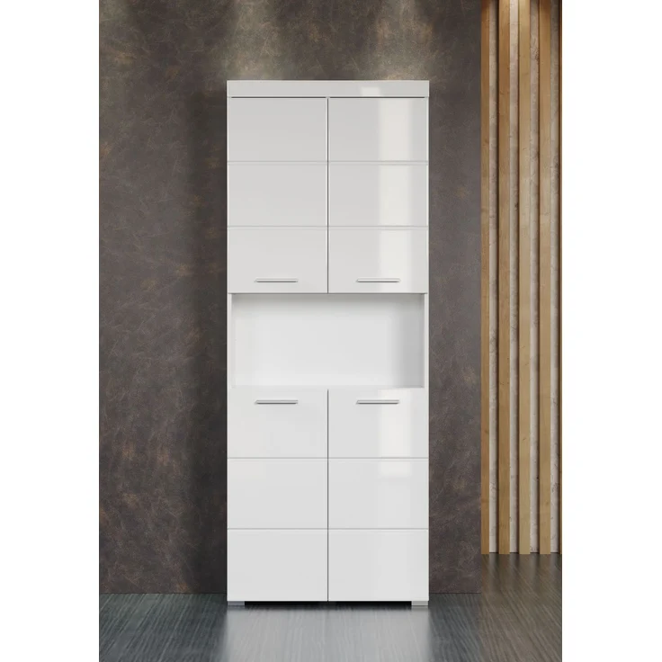 Trendteam 'Amanda' Hochschrank, Holz, Weiß Hochglanz, 190 x 31 x 73 cm – Bild 8