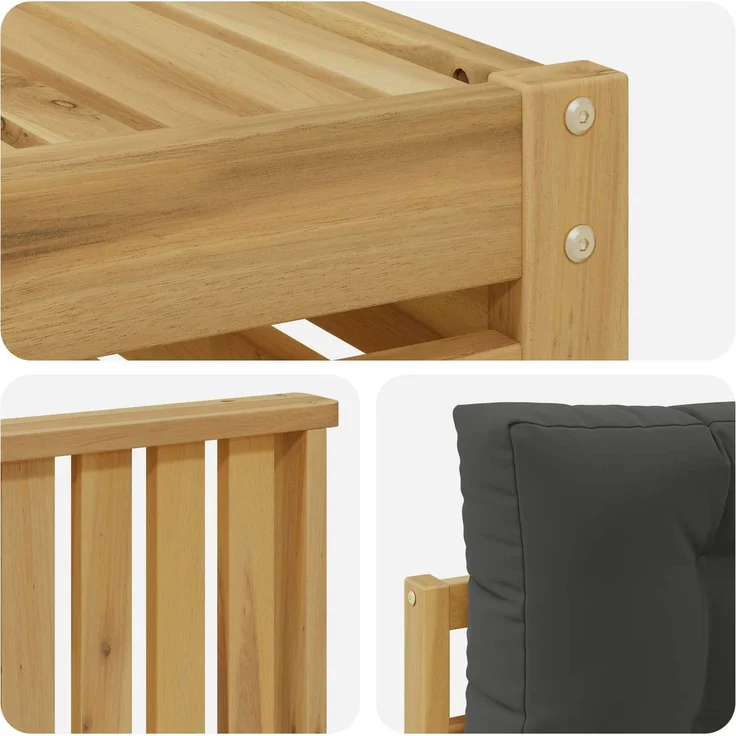 vidaXL Outdoor-Sofagarnitur 9 stk. 8-Sitzer Weiß und Anthrazit 3390722 – Bild 6