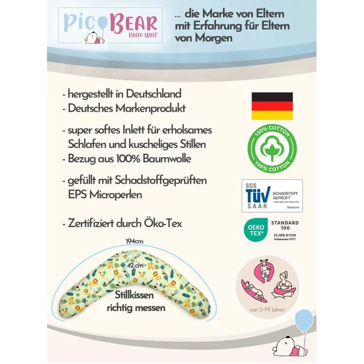 pic Bear Stillkissen PREMIUM 194 cm, Melange Linen : Melange Linen – Bild 5