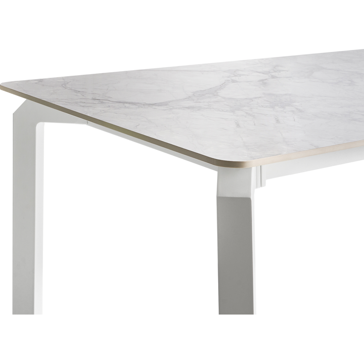 Gartentisch FELETTO 180 cm 90 cm Stein Weißer Marmor – Bild 5