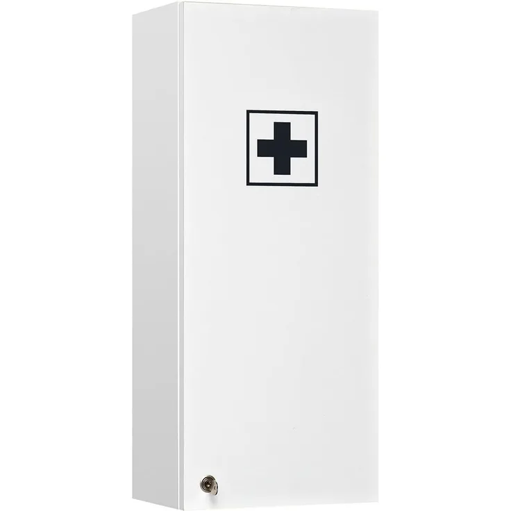 Medizinschrank >Adan< in Weiß aus Glas - 30x70x20cm (BxHxT)