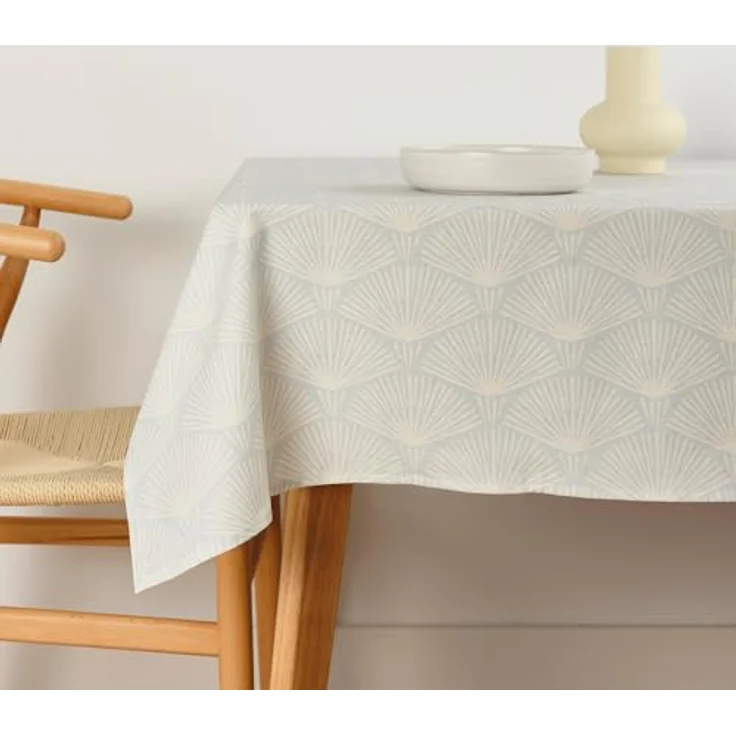 BL BELUM Belum Tischdecke, 300 x 140 cm, schmutzabweisend, 100 % Baumwolle, ohne Wachstuch, Tischdecke aus Baumwolle, wasserdicht, schmutzabweisend, flüssigkeitsabweisend, Hellblau – Bild 2