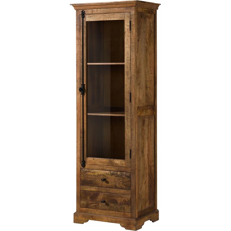 Vitrine Mango 65x45x190 dunkelbraun geölt RODEZ #151 – Bild 1