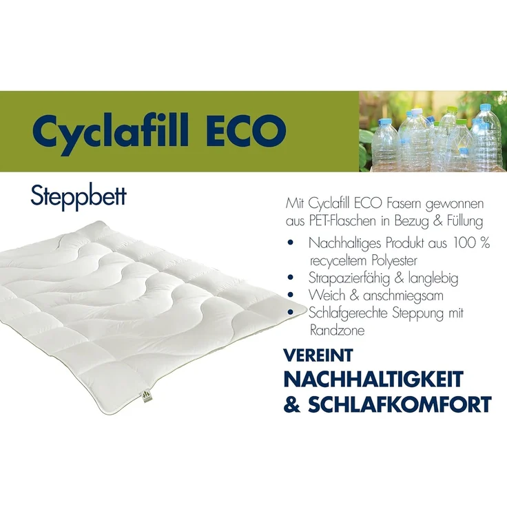 Irisette Greenline 'Aerelle Blue' Faser Steppbett Leicht 155x220 cm – Bild 4