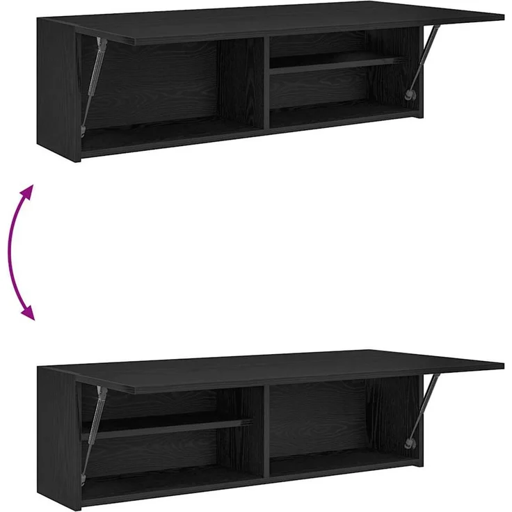 vidaXL Bad-Wandschrank Schwarz 100x25x30 cm Holzwerkstoff 860095 – Bild 8