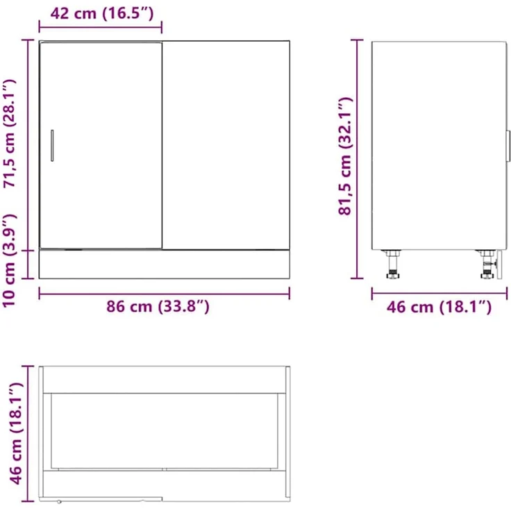 vidaXL Küchenunterschrank Lyon Braun Eichen-Optik Holzwerkstoff 854295 – Bild 12