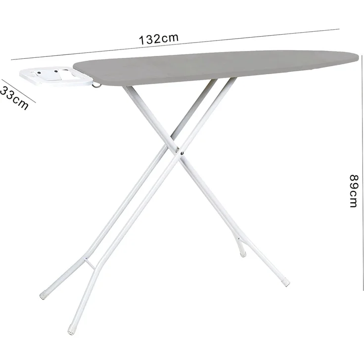 HTI-Living Bügelbrett Bügelbrett Grau Ilona, Bügelfläche 110x33 cm, Bügeltisch mit Bügeleisenablage – Bild 2