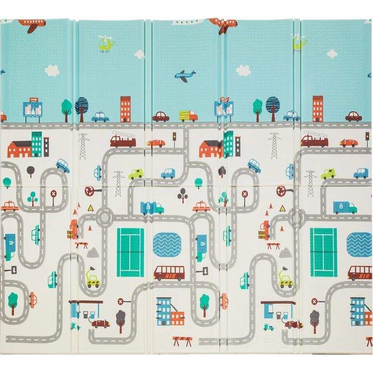 Babify Spielteppich Krabbeldecke für Babys, Dicke 1,5 cm, faltbar, rutschfest, wendbar, wasserdicht, tragbar, doppelseitig, für Kleinkinder und Babys, 180 x 200 x 150 cm – Bild 3