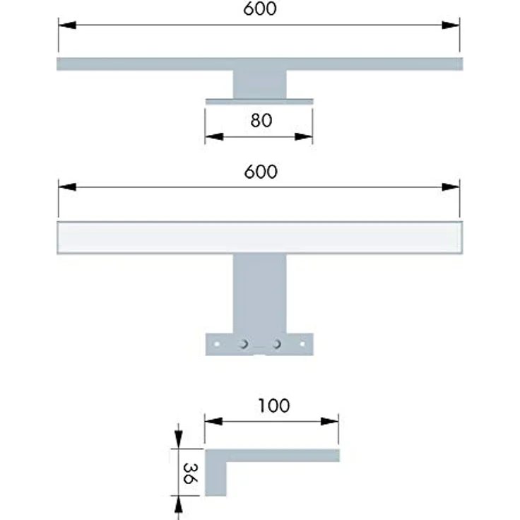 kalb LED Spiegelleuchte LED Badleuchte Spiegellampe 600mm 230V in neutralweiß oder warmweiß, warmweiß – Bild 4