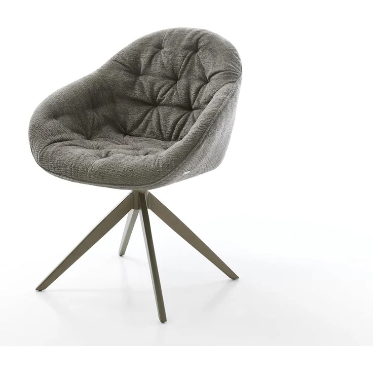 Drehstuhl Gaio-Flex Bouclé Soft Schlamm Kreuzgestell breit Effektfinish Titan 360° drehbar Wippfunktion – Bild 3