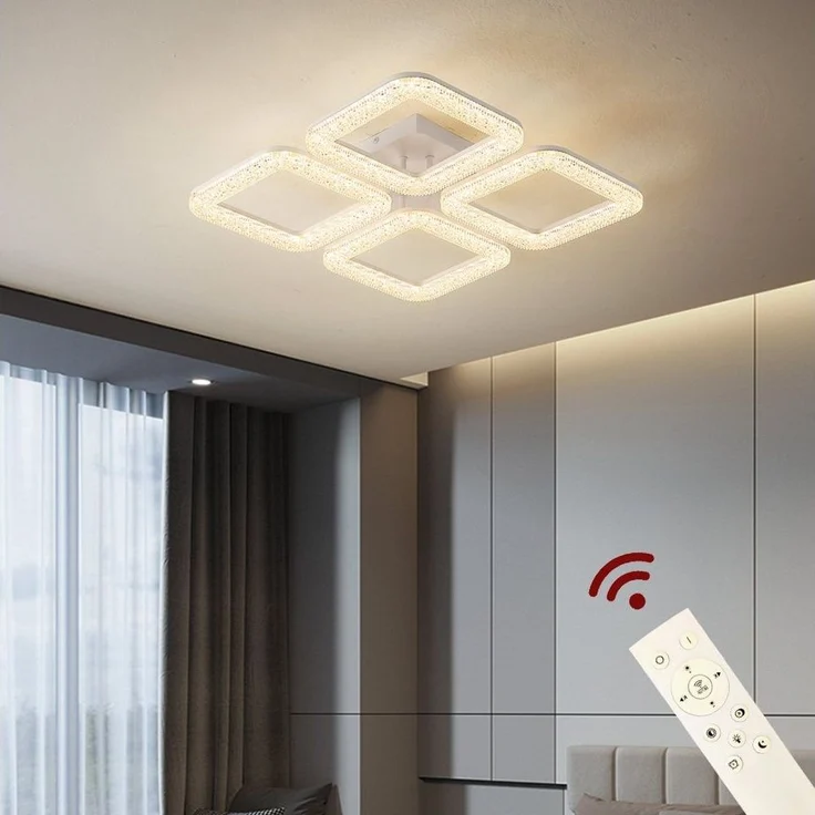 Euroton LED Deckenleuchte LED Deckenlampe Lampe Fernbedienung Lichtfarbe/Helligkeit einstellbar, LED fest integriert, mit Fernbedienung kaltweiß-neutalweiß -warmweiß, 7000k-3000k stufenlos einstellbar – Bild 5