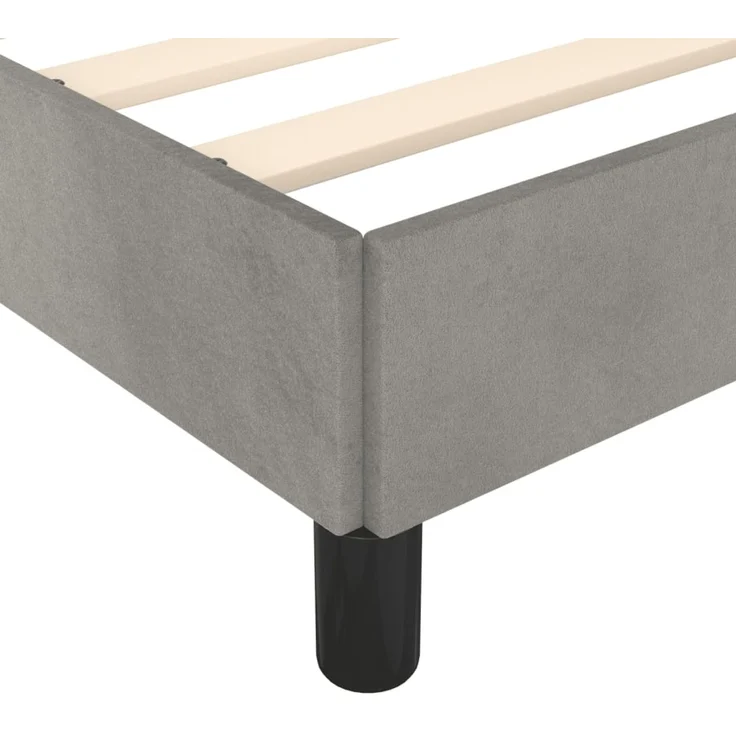 vidaXL Bettgestell ohne Matratze Hellgrau 120x190 cm Samt 3269651 – Bild 7