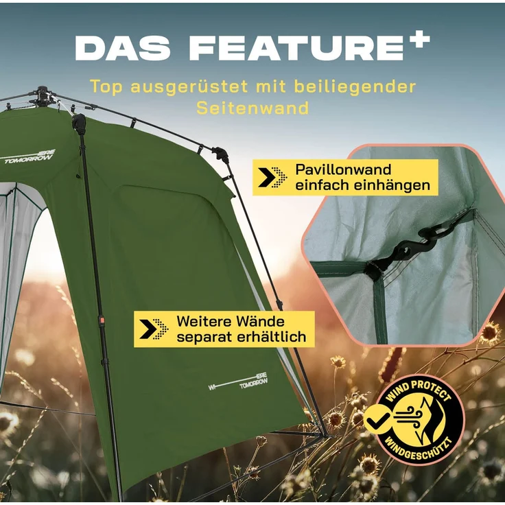 Lumaland 'Where Tomorrow' Pavillon, Polyester, 250 x 250 x 190 cm, Dunkelgrün – Bild 8