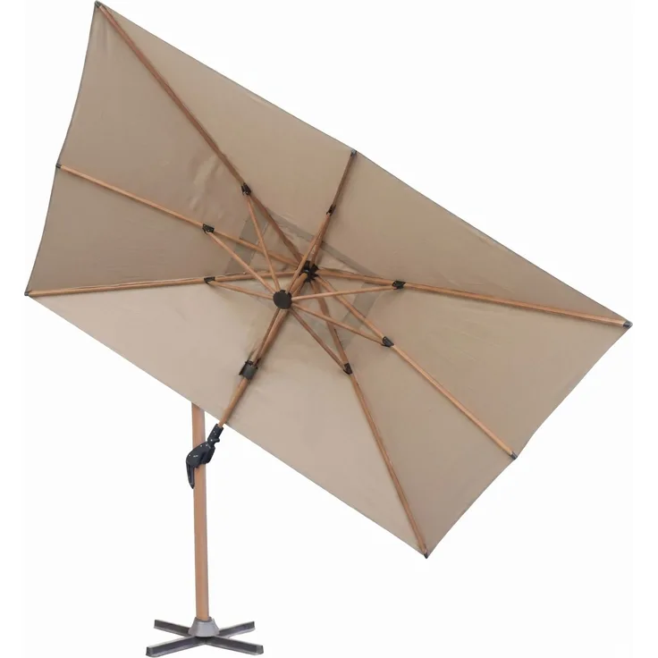 osoltus KOS Ampelschirm Alu Wood beige 350x260cm axial schwenkbar