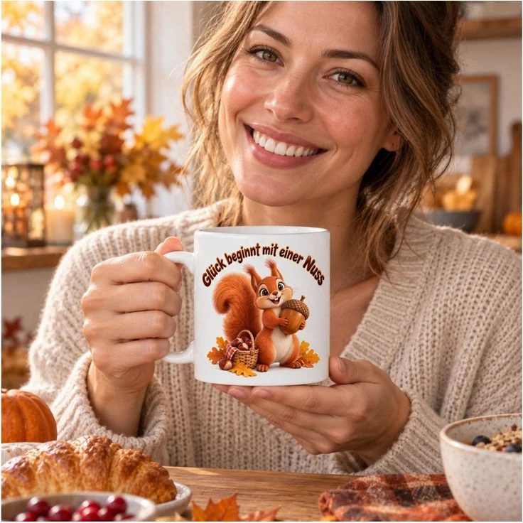 WS-Trend Tasse Herbst Eichhörnchen mit Spruch, Keramik 330 ml, Keramik – Bild 2
