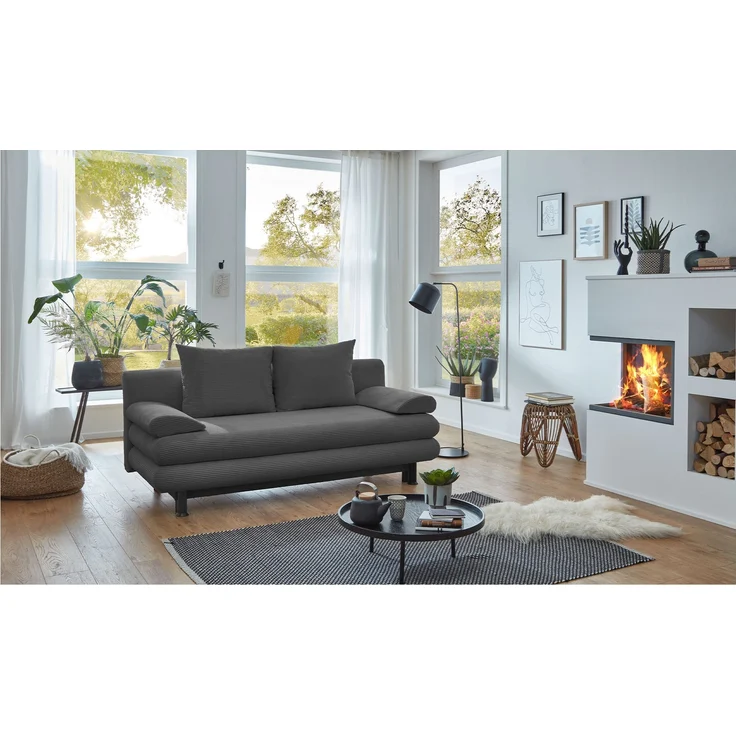 Schlafsofa Bill / Bern SO240, Stoff, Grau, 196 x 92 x 93 cm – Bild 2