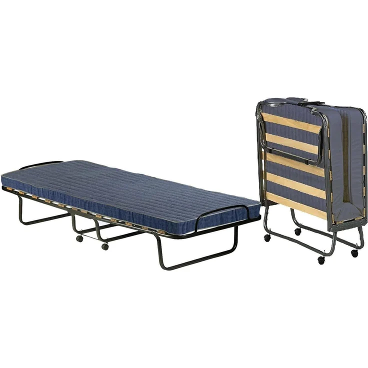 Talamo Italia - Ada-Klappbett, Feldbett mit 12 Latten, inklusive Matratze, platzsparendes Kinderbett, 100% Made in Italy, 80 x 190 x 37 cm – Bild 1