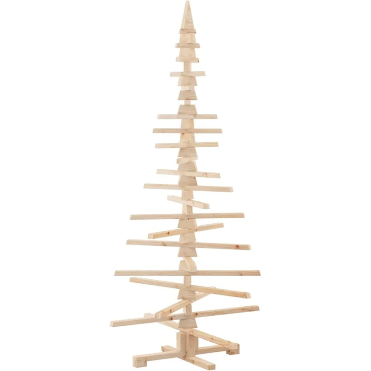 vidaXL Weihnachtsbaum Holz zum Schmücken 180 cm Massivholz Kiefer 4103972 – Bild 9