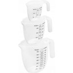 Practic Messbecher, 3er Set Küchenmessbecher mit Skala und Griff