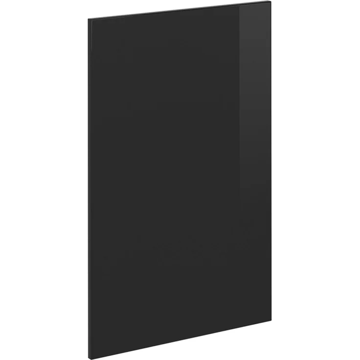 Küchenfront R-Line Schwarz Hochglanz 46x71.6 cm Möbelfront für den Eckunterschrank Vicco – Bild 1
